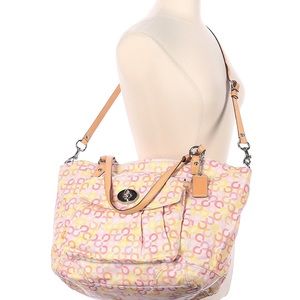 Coach Leah Op Art Coated Canvas Large Tote